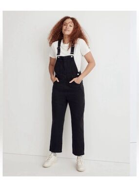 Madewell Black Denim Overalls - Slim Tapered Jumpsuit